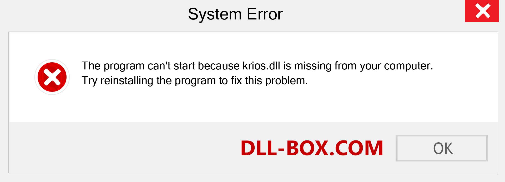  krios.dll file is missing?. Download for Windows 7, 8, 10 - Fix  krios dll Missing Error on Windows, photos, images